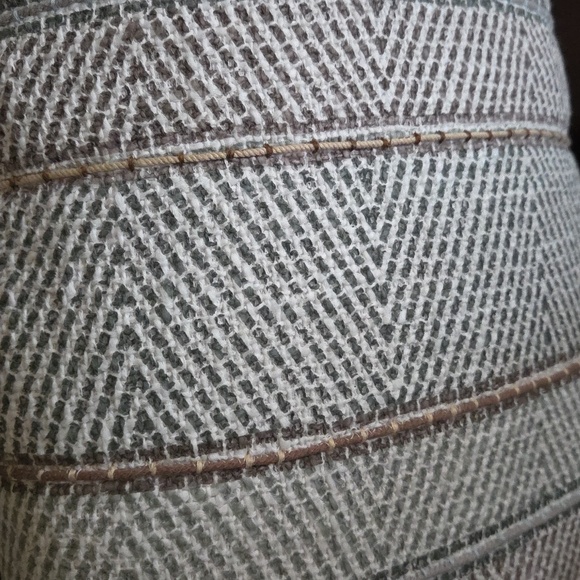 Gray, Olive and Brown Patterned Throw Pillow - Picture 3 of 6